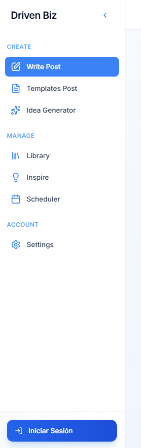 Driven Biz - Generador de contenido personalizado con IA para redes sociales